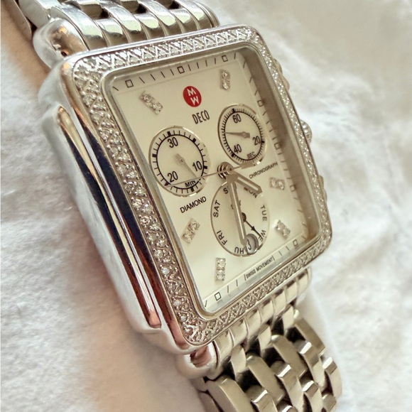 Michele Diamond DECO XL Chronograph Watch - Picture 16 of 16